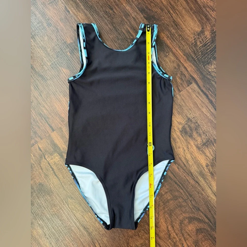 Plum Practicewear Leotard Geometric Black And Blue Size Child M Gymnastics - Picture 7 of 9